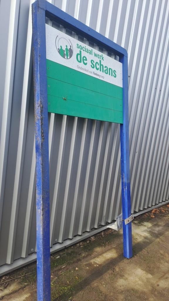 Groot wegwijzerbord van aluminium, Verzamelen, Merken en Reclamevoorwerpen, Gebruikt, Reclamebord, Ophalen