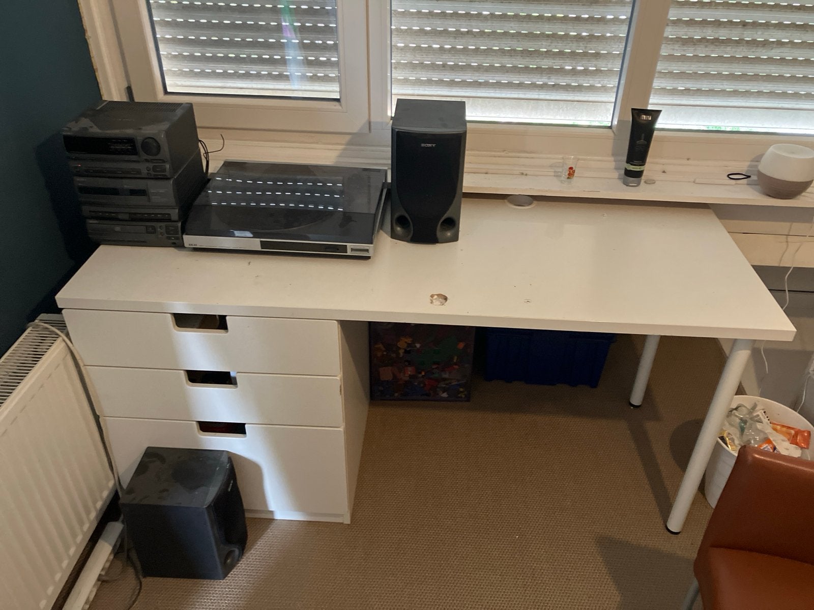 Wit bureau IKEA Stuva met lades (LEES), Ophalen, Gebruikt, 155 cm, Met lades