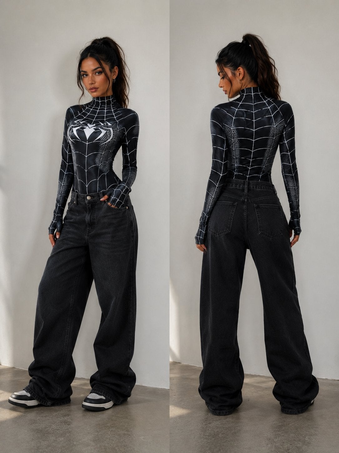 Spiderman Bodysuit - Dames -Roleplay - halloween - carnaval, Kleding | Dames, Ophalen of Verzenden, Nieuw, Zwart