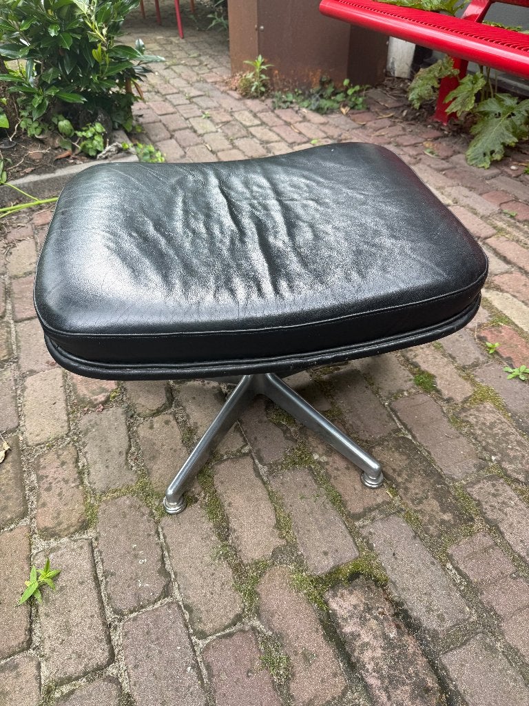 Voetenbank, hocker Artifort jaren 80-90 Zwart leer, Huis en Inrichting, Banken | Voetenbanken en Poefen, Ophalen, Gebruikt, 50 tot 75 cm