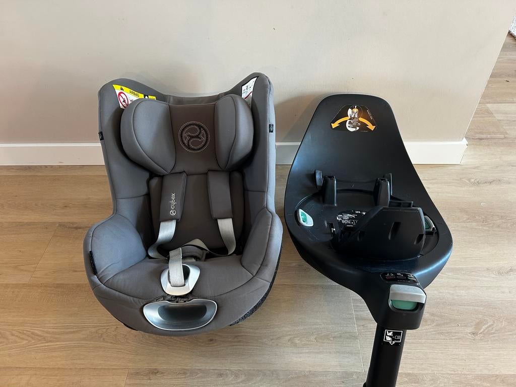 Cybex Sirona Z2 autostoel + 360 base Soho Grey, 0 t/m 18 kg, Verstelbare rugleuning, Zo goed als nieuw, Isofix