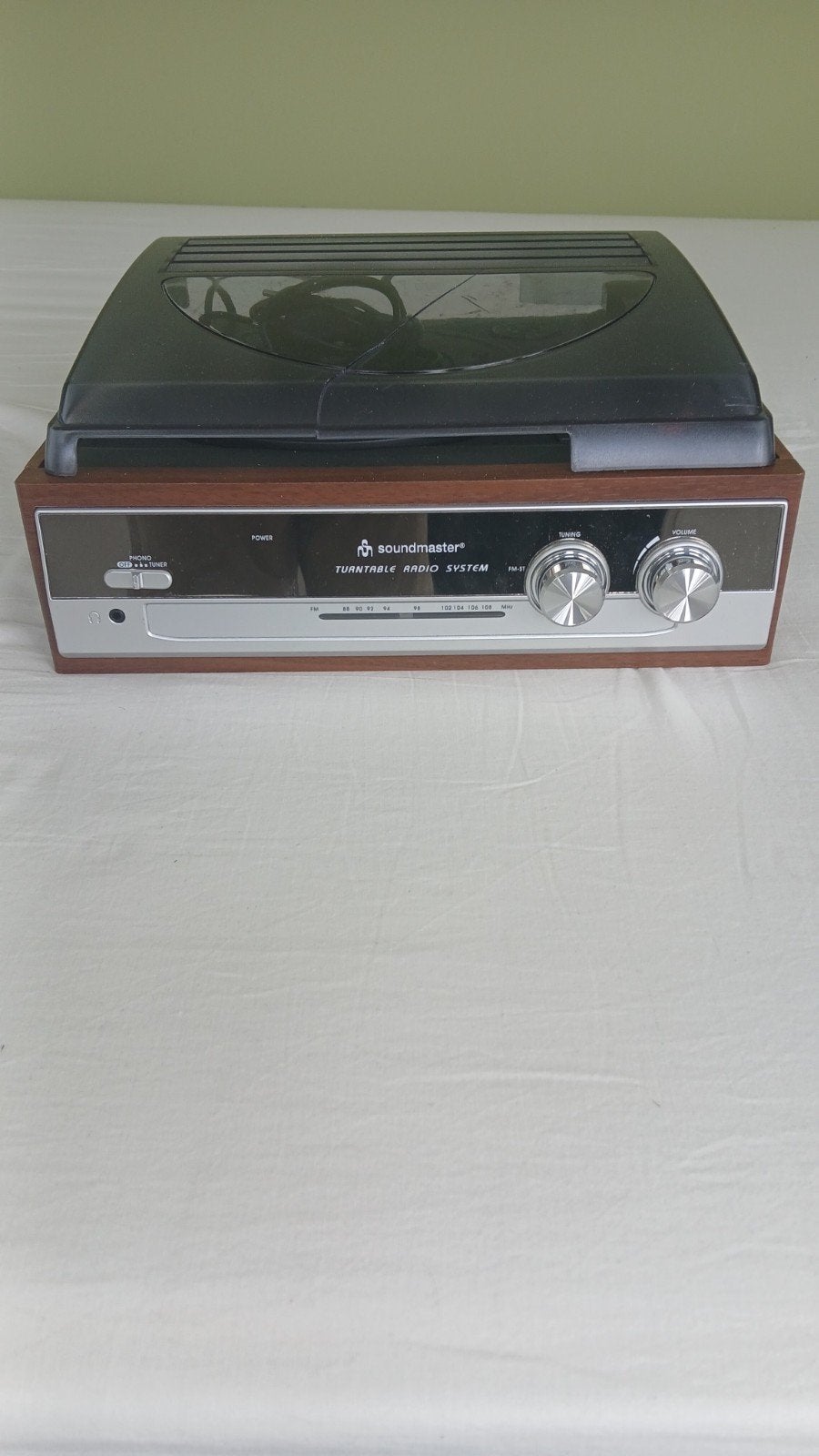 Soundmaster Platenspeler Radio Systeem - Deksel beschadigd, Audio, Tv en Foto, Platenspelers, Ophalen, Gebruikt, Platenspeler