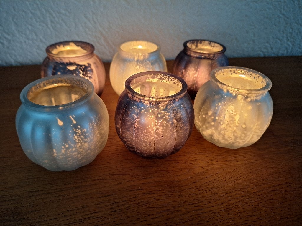 Waxinelichtjes zilverkleurig 6x, Ophalen, 8 cm, Waxinelichthouder, Zilver