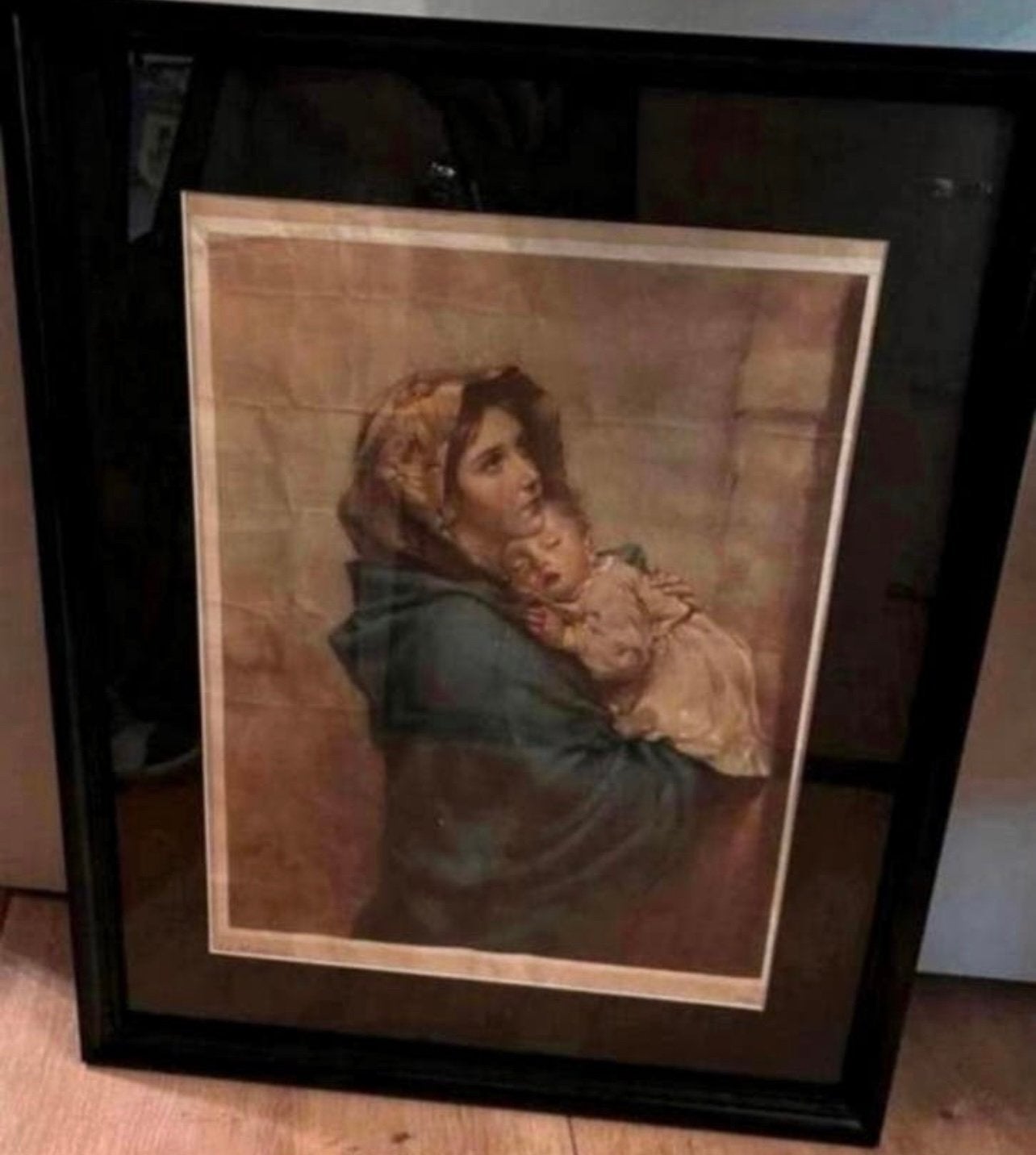 Antieke prent in kader met glas, Ophalen of Verzenden