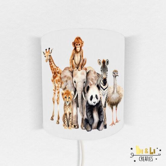 Wandlamp Kinderlamp Safari Dieren Little Dreamzzz, Bi & Li Creaties, Nieuw, Ophalen of Verzenden, Bilicreaties@gmail.com
