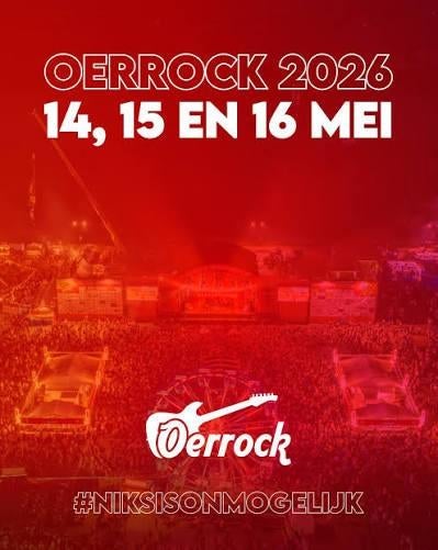 2x kaartje ZATERDAG 17 mei Oerrock 2026, Tickets en Kaartjes, Evenementen en Festivals, Twee personen