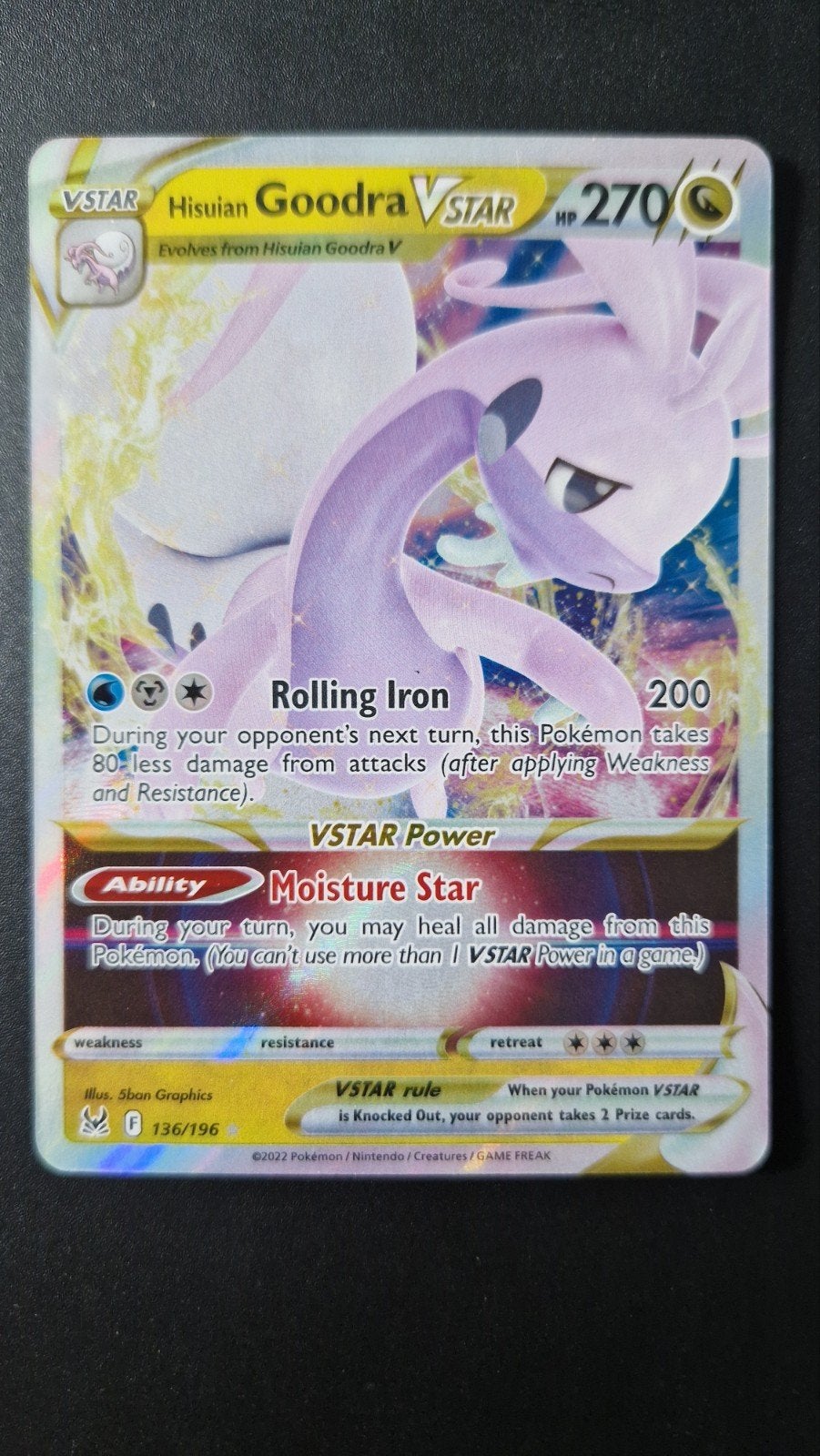 Hisuian Goodra Vstar 136/196 Sword&Shield Lost Origin, Ophalen of Verzenden, Nieuw, Losse kaart