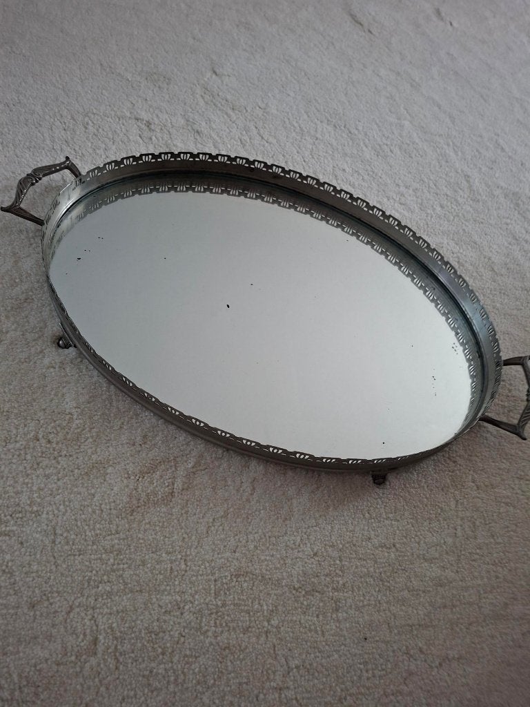 dienblad antiek, spiegeltablet, parfumplateau, Ophalen of Verzenden