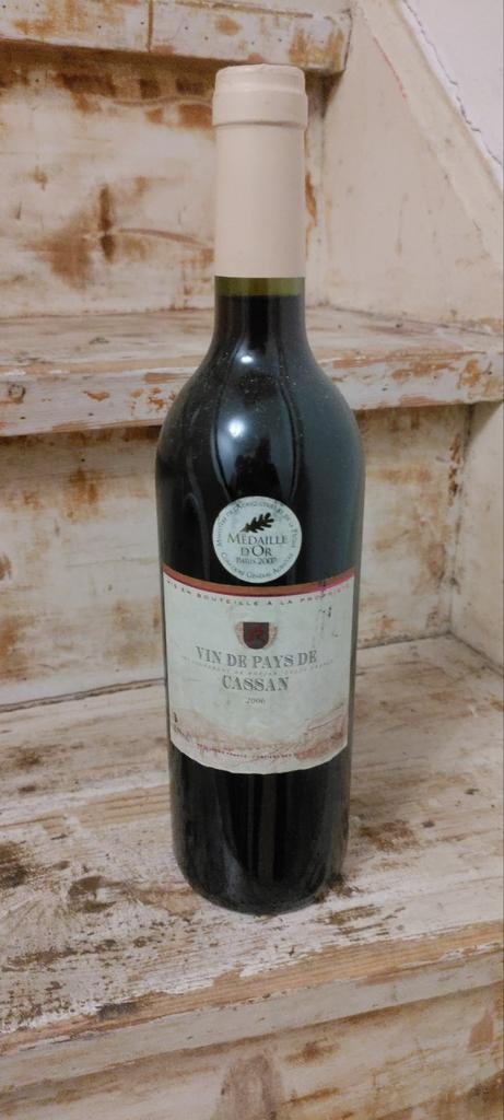 Vin de Pays de Cassan 2006 - Médaille d'Or Parijs 2007, Ophalen of Verzenden, Gebruikt, Frankrijk, Rode wijn