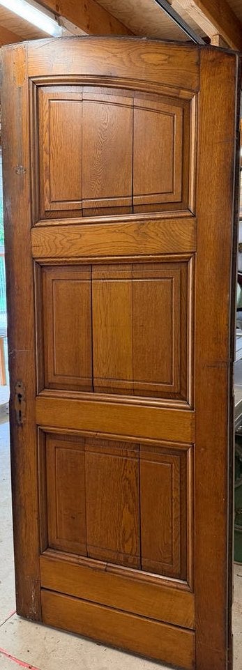 Kerkdeur - Massieve eiken binnendeur - Klassiek paneeldesign, Gebruikt, 80 tot 100 cm, 215 cm of meer, Binnendeur