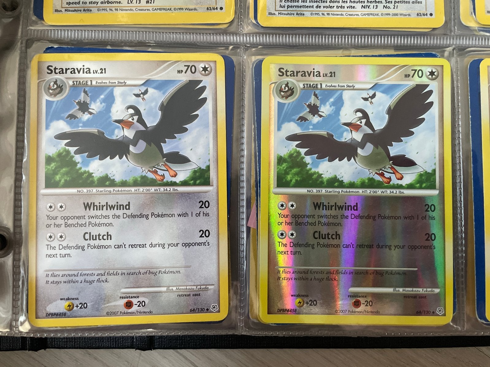 Pokémon Kaart Staravia Lv.21 (64/130) - DPBP#458, Ophalen of Verzenden, Zo goed als nieuw, Losse kaart, Foil