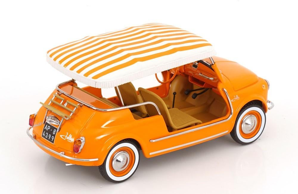 JSN Norev 1:18 Fiat 500 Jolly 1965 orange, Hobby en Vrije tijd, Modelauto's | 1:18, -, Norev, Ophalen of Verzenden, -