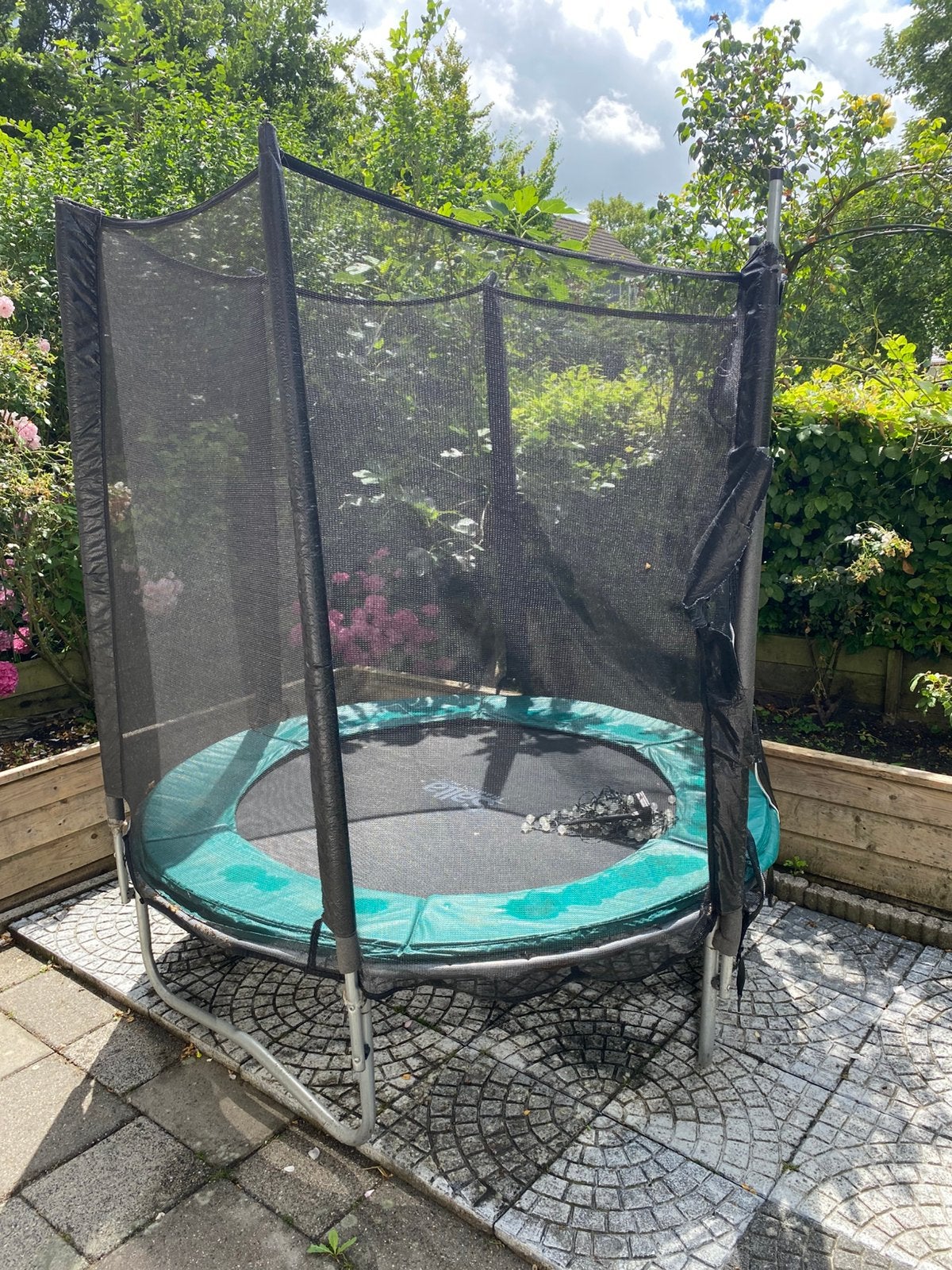 Salto Trampoline met veiligheidsnet, Ophalen, Gebruikt