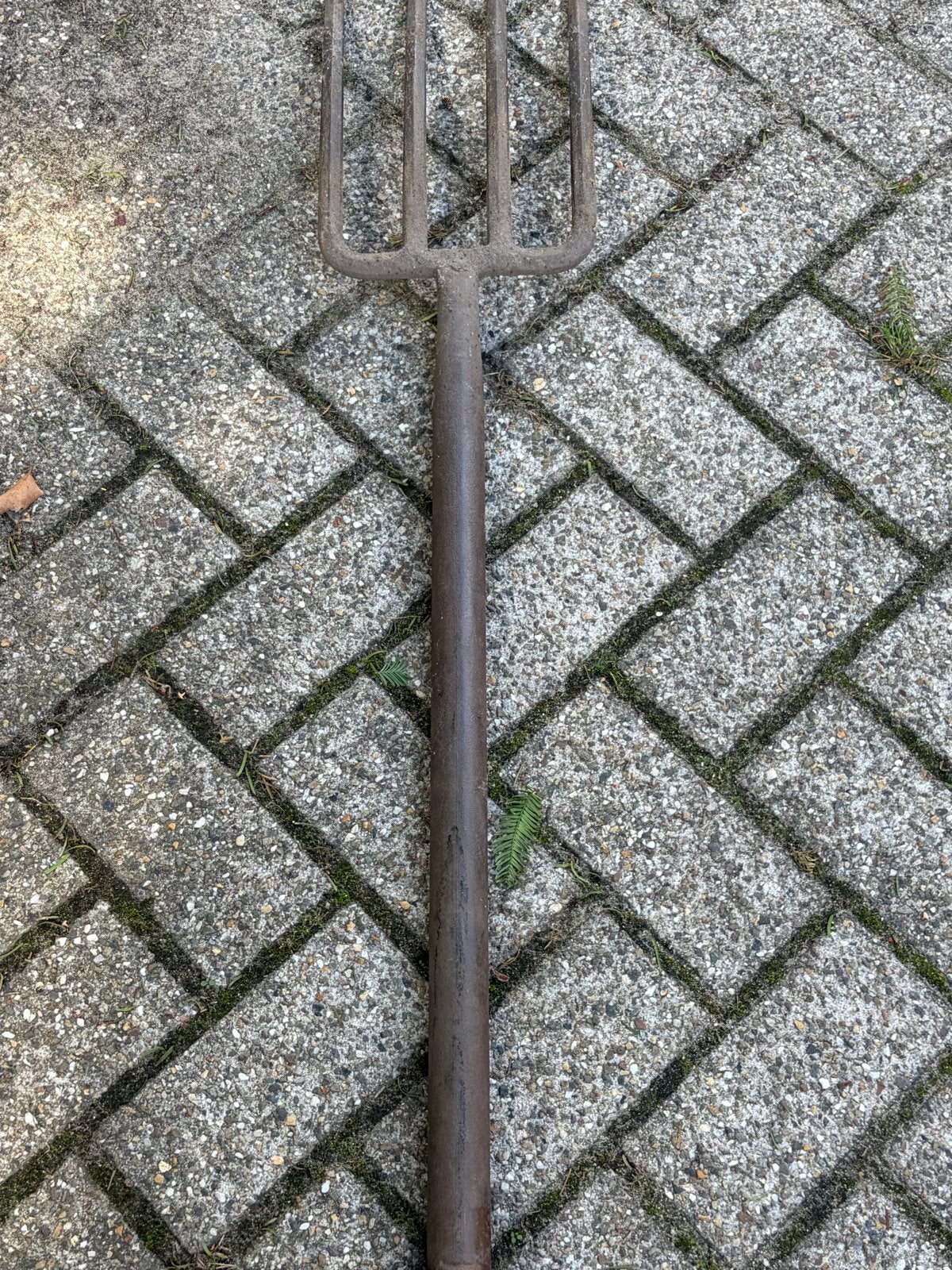 Vintage ijzeren hooivork/riek - decoratief tuingereedschap, Antiek en Kunst, Ophalen