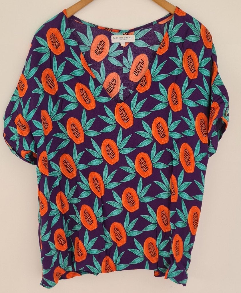 Blouse (en Pantalon) Fabienne Chapot maat 40, Maat 38/40 (M), Verzenden, Paars, Zo goed als nieuw