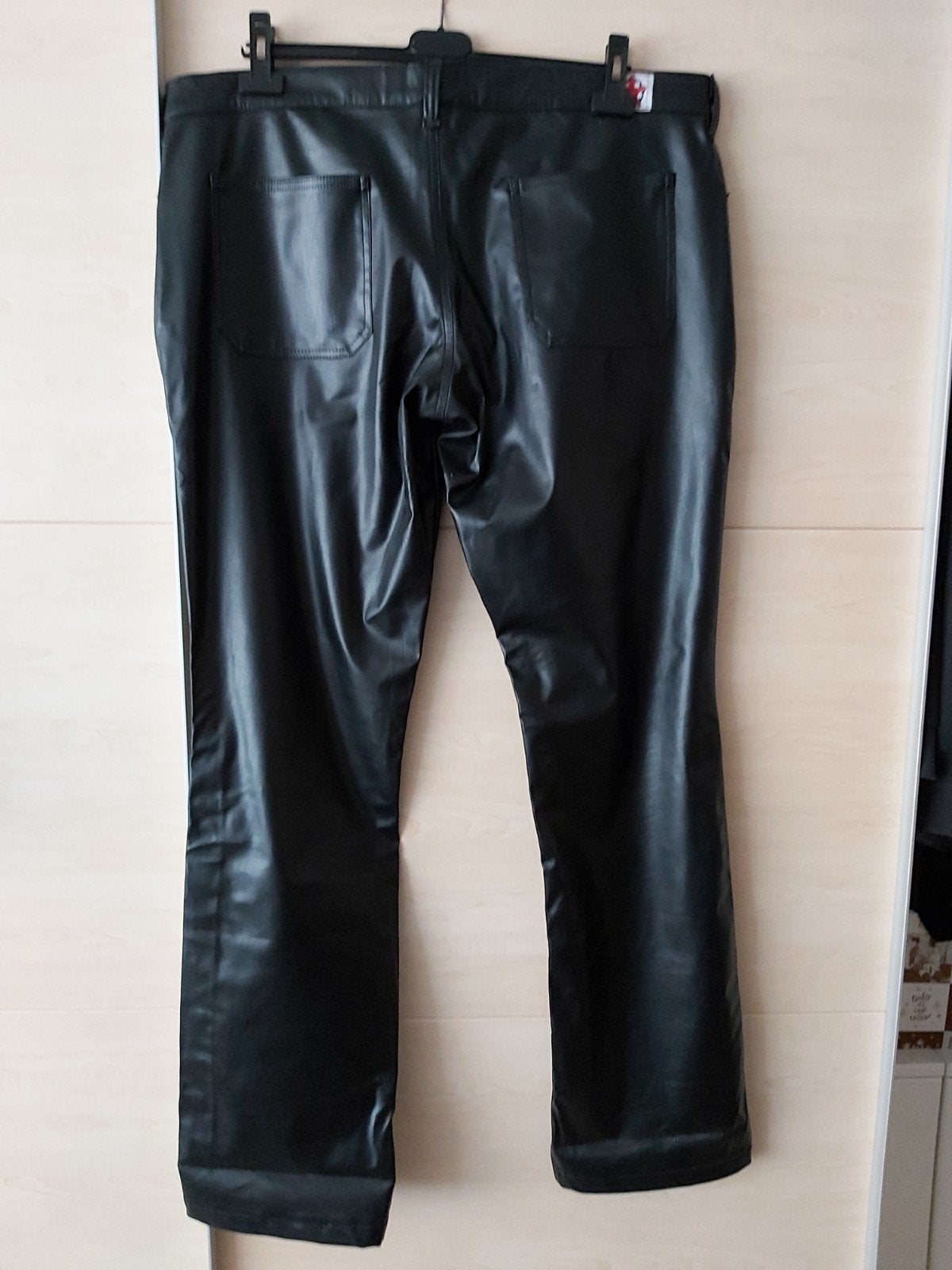 Nep leren broek, Ophalen, Zo goed als nieuw, Maat 56/58 (XL), Zwart