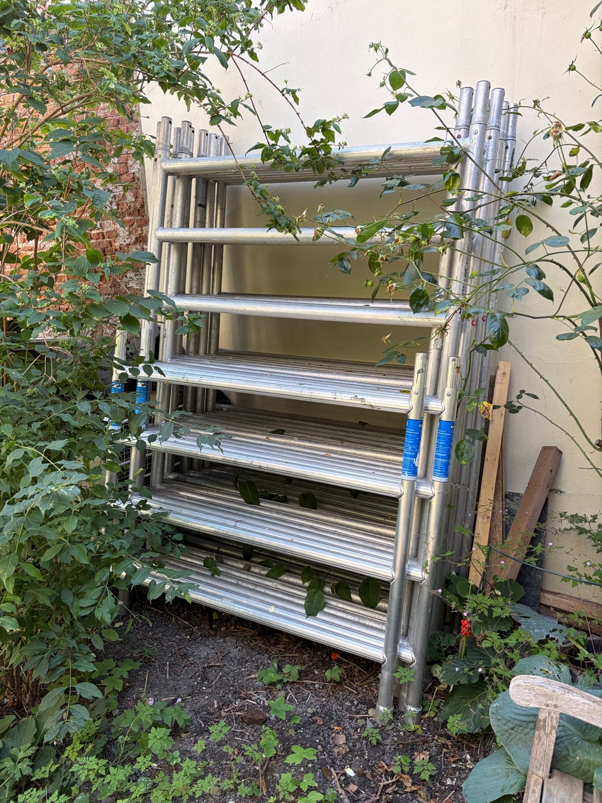 Rolsteiger Altrex 12,20m werkhoogte, compleet met wielen, Doe-het-zelf en Verbouw, Ophalen, Gebruikt, Gevelsteiger, 5 meter of hoger