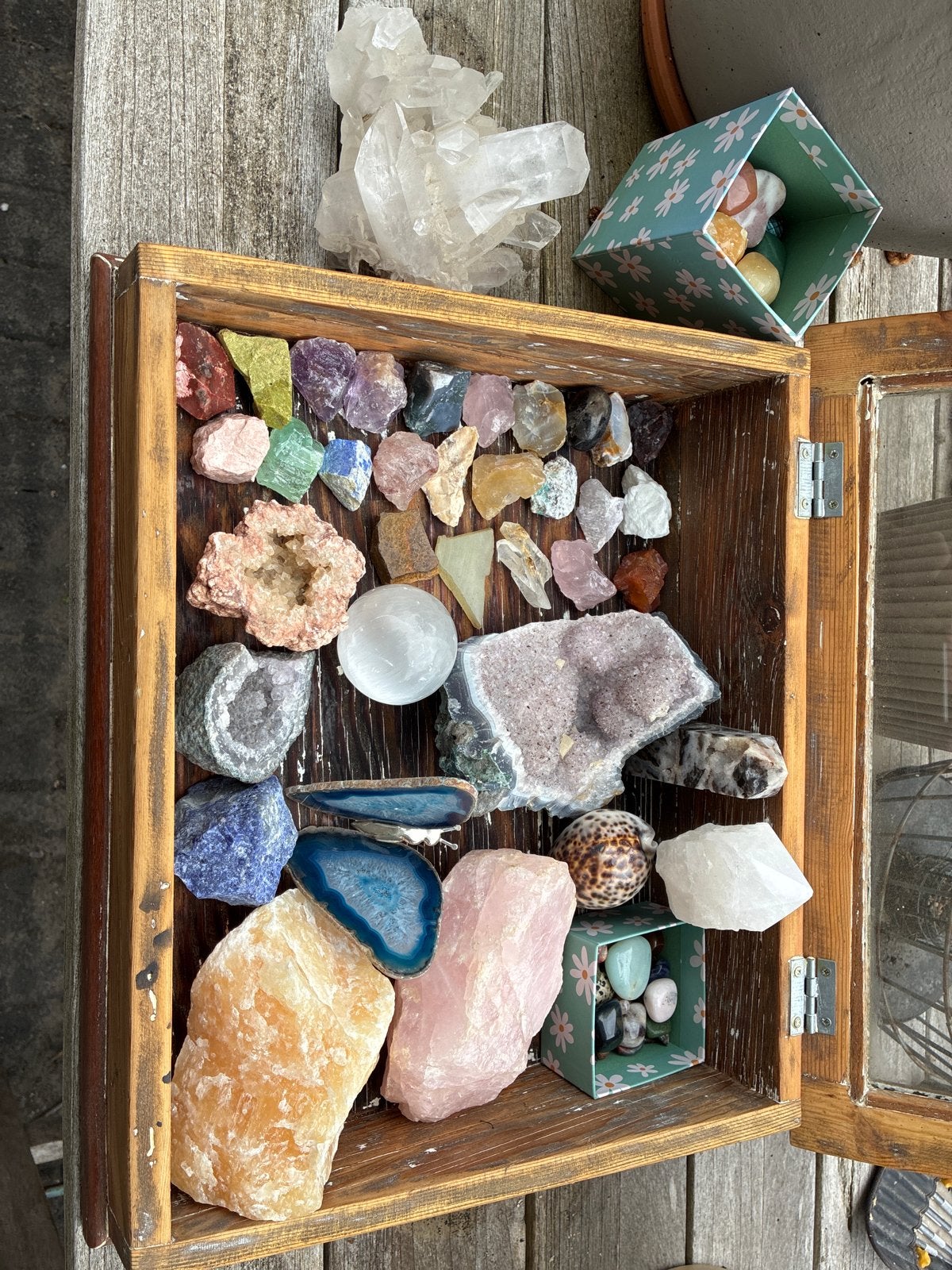 Verzameling van diverse kristallen en mineralen, Ophalen of Verzenden, Gebruikt