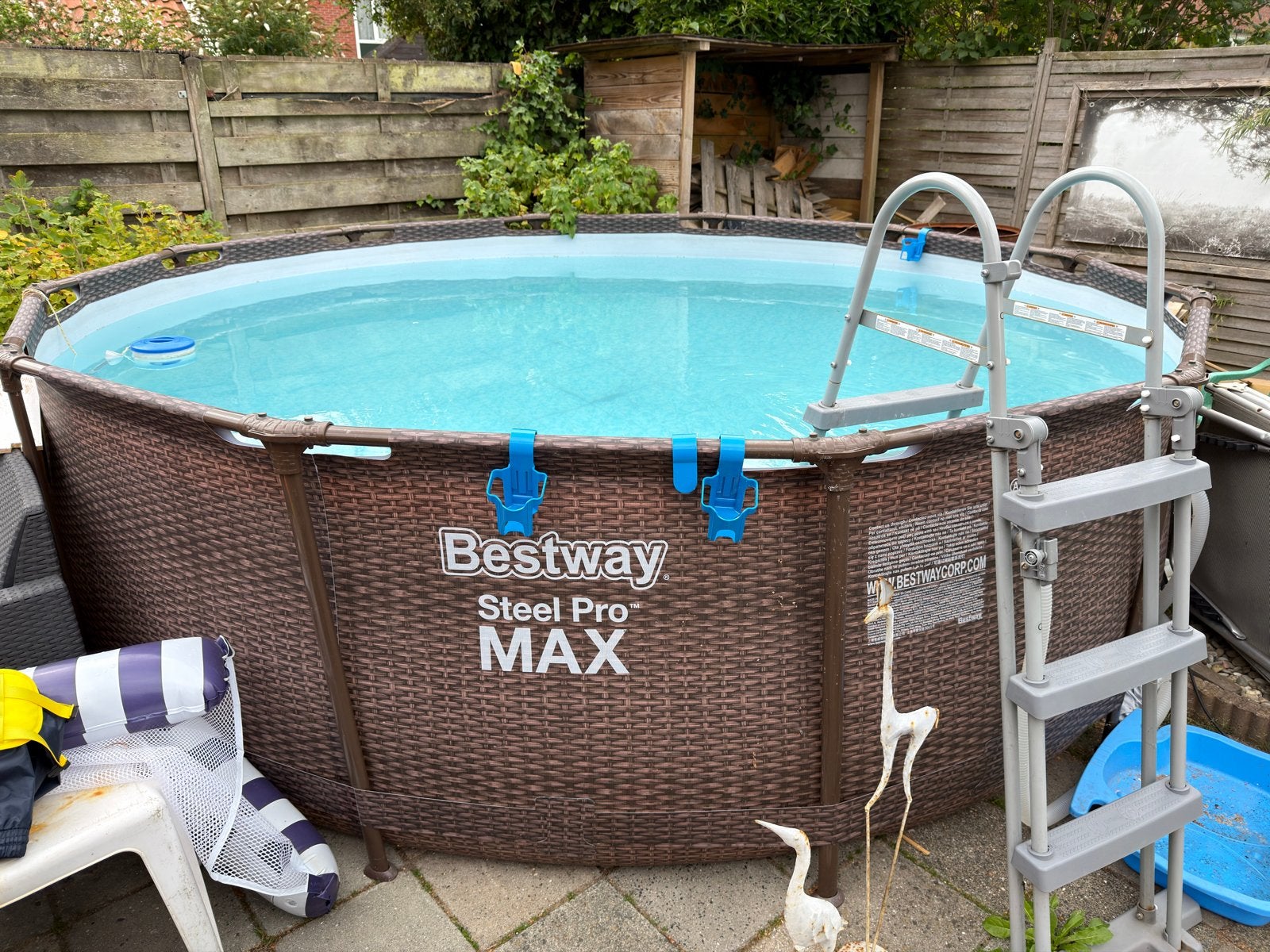 Bestway Steel Pro MAX Opzetzwembad - Zo goed als nieuw, 80 tot 120 cm, Rond, 300 cm of meer, Ophalen of Verzenden
