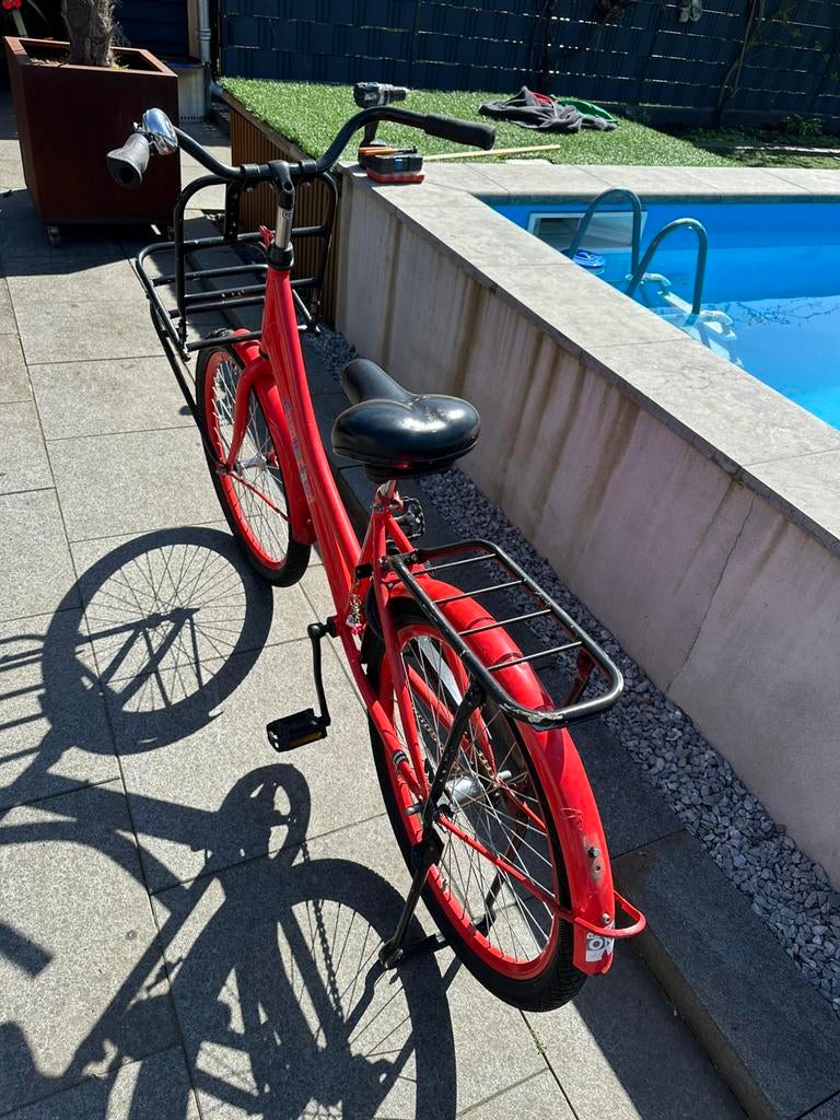 24 inch meisjesfiets – stevige rode transportfiets, Ophalen, Gebruikt, Terugtraprem, 24 inch
