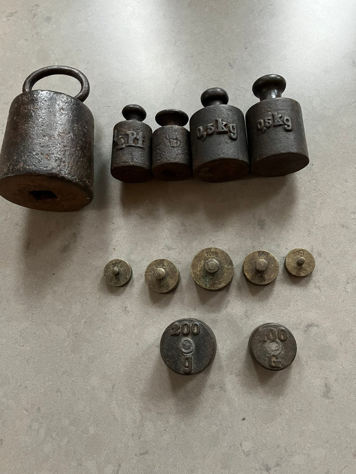Antieke gewichten zie omschrijving, Antiek en Kunst, Antiek | Gereedschap en Instrumenten, Ophalen of Verzenden