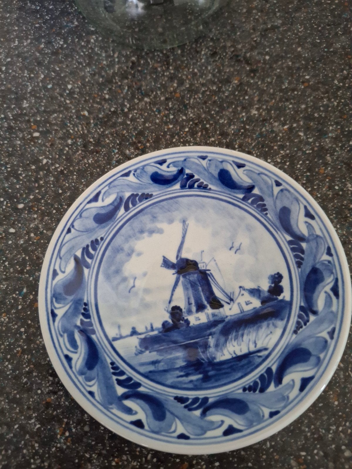 Delfts Blauw Wandbord - Molenlandschap, Antiek en Kunst, Ophalen of Verzenden