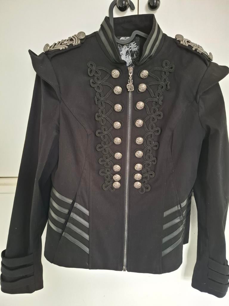 Militair jasje van Punk Rave maat L, Zwart, Maat 42/44 (L), Ophalen of Verzenden, Jasje