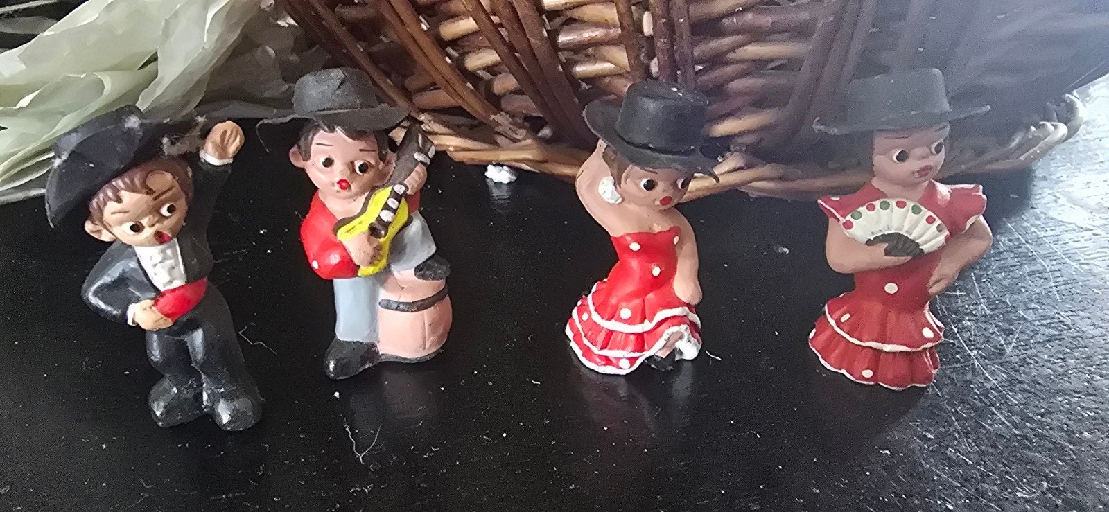 Vintage Spaanse Flamenco Beeldjes Set, Ophalen of Verzenden, Gebruikt