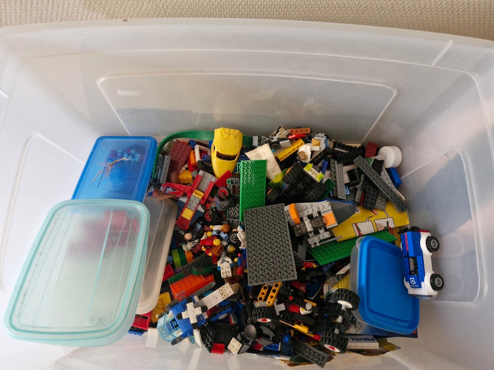 Partij Lego met wegen en bouwplaten, Kinderen en Baby's, Speelgoed | Duplo en Lego, Ophalen, Gebruikt, Inclusief extra onderdelen
