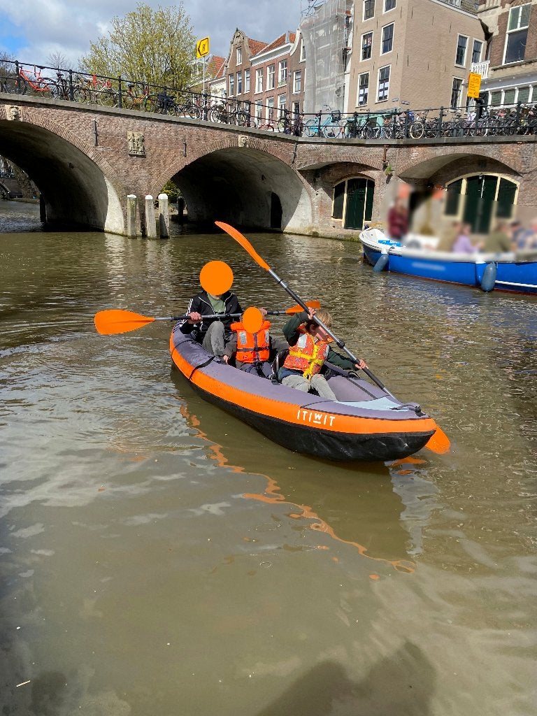 Opblaasbare Kajak ITIWIT met peddels, pomp en draagtas, Ophalen, Drie personen of meer, Kajak, Gebruikt
