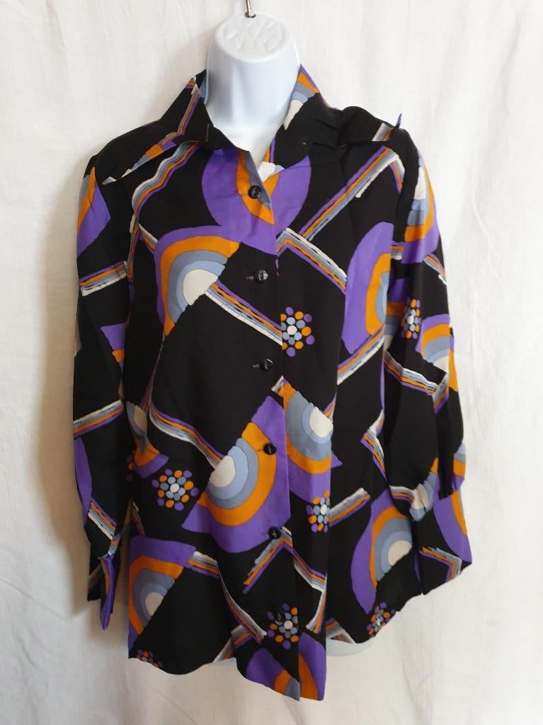 Gave jaren 70 blouse, puntkraag Mt M, Maat 38/40 (M), Carnaval, ., Ophalen of Verzenden