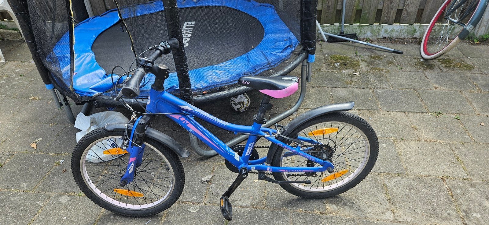 Kinderfiets 16 inch - Liv (Giant) - Blauw/Roze, Ophalen, Terugtraprem, Liv (Giant), 16 tot 20 inch