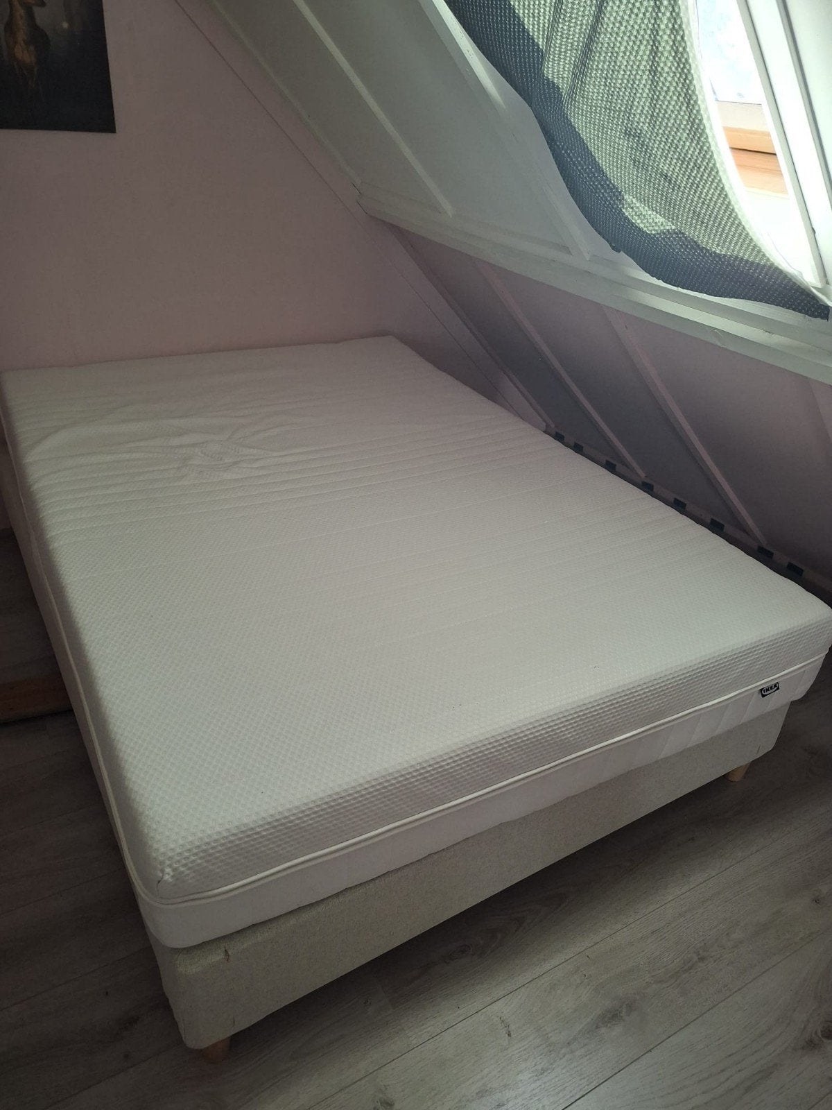IKEA Bed 140x200 cm met Ånneland matras, Ophalen, Tweepersoons, 140 cm, Zo goed als nieuw