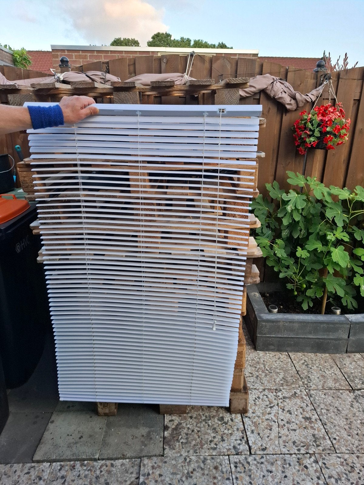 Witte jaloezieën - 80 cm breed, 130 cm lang, Huis en Inrichting, Ophalen, Gebruikt, Wit, Jaloezie