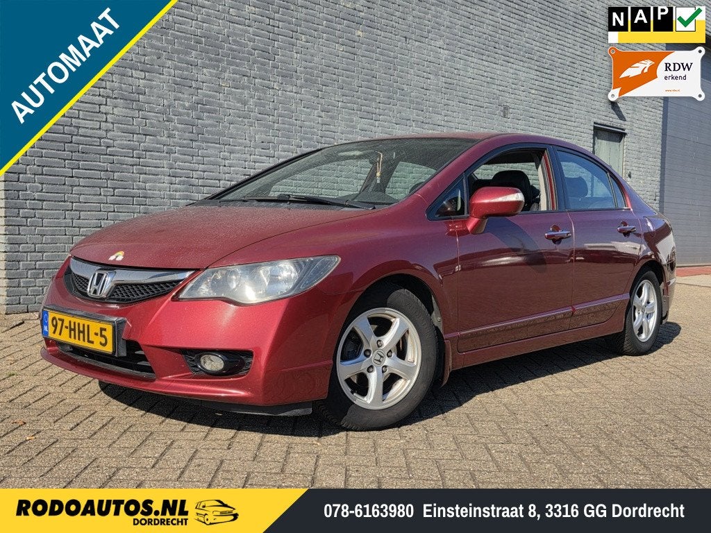 Honda Civic 1.3 Hybrid Automaat Leer/Airco ✅ (bj 2008), Automaat, Gebruikt, Bedrijf, Hybride Elektrisch/Benzine
