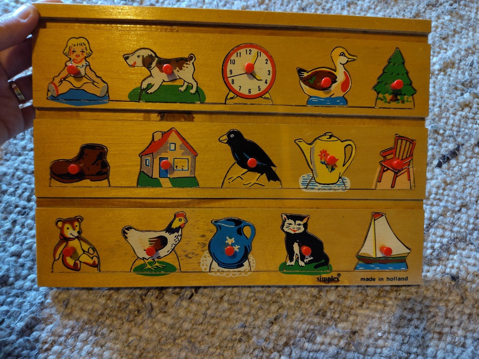 Vintage Simplex Houten Puzzel 'Made in Holland', Ophalen of Verzenden, Gebruikt, Overige typen
