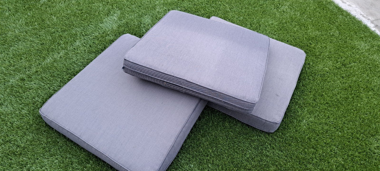 3x Tuinkussens 73x73 cm - Wasbaar met lichte verkleuring, Ophalen, Gebruikt