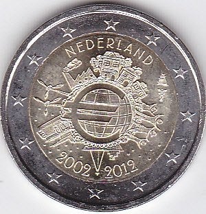 2 euro 2012 Nederland - 10 jaar euromunt / TYE, Postzegels en Munten, Munten | Europa | Euromunten, Ophalen of Verzenden, Overige landen