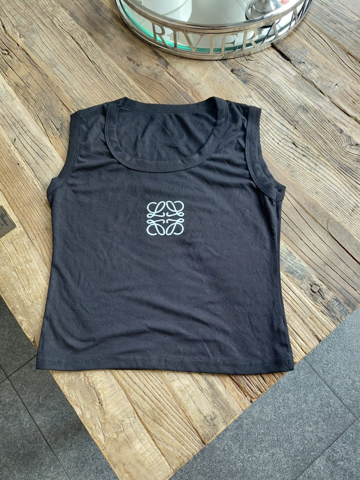 Loewe opdruk hemd zwart maat l dames, Ophalen of Verzenden, Zo goed als nieuw, Zwart, Zonder mouw