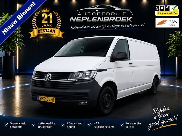 Volkswagen Transporter 2.0 TDI L2H3 28 (Bestel) | Trekhaak |, Voorwielaandrijving, Dealer onderhouden, Gebruikt, 4 cilinders