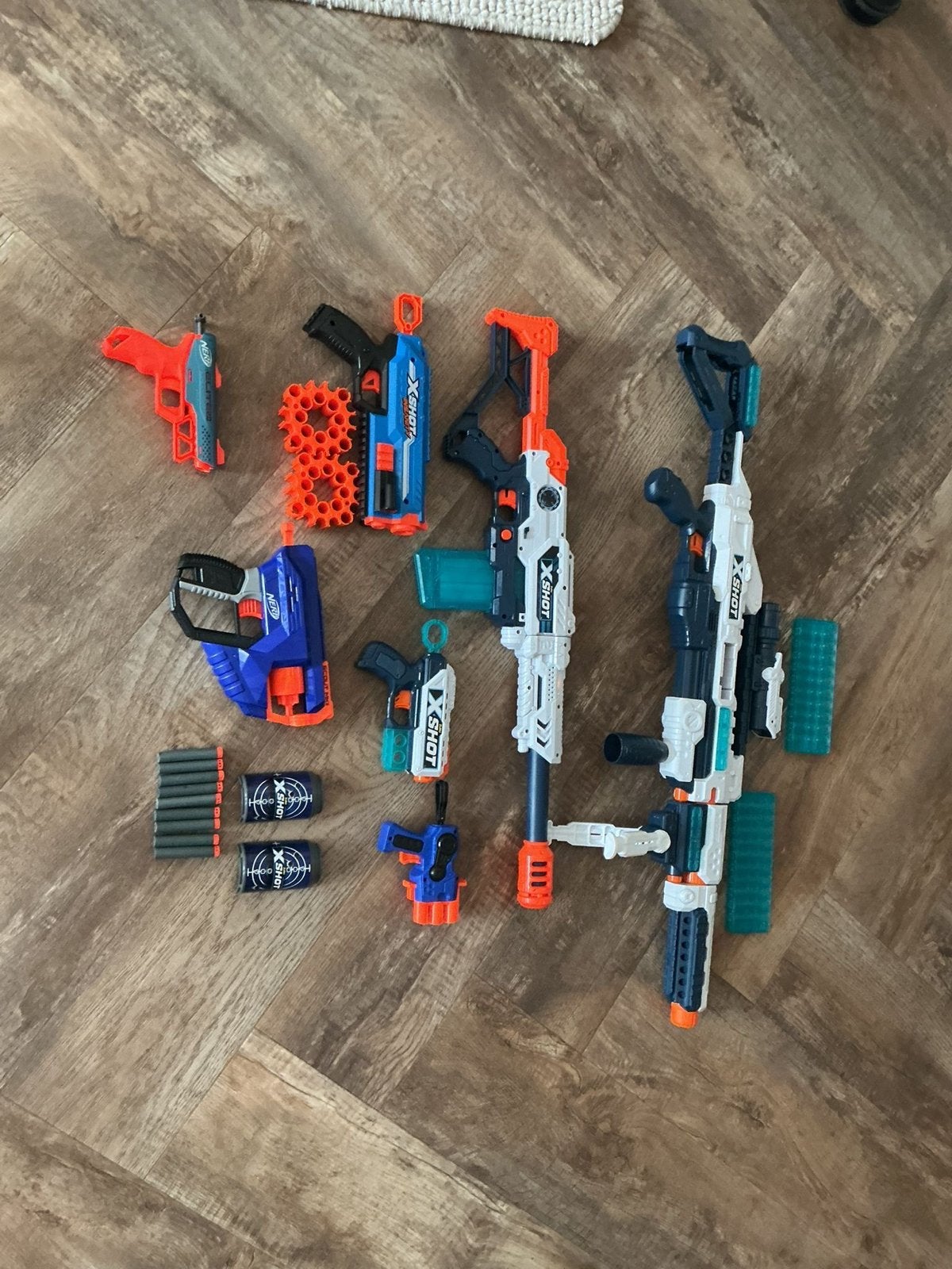 Grote Nerf en X-Shot Blaster Collectie met Accessoires, Ophalen, Gebruikt, Jongen of Meisje
