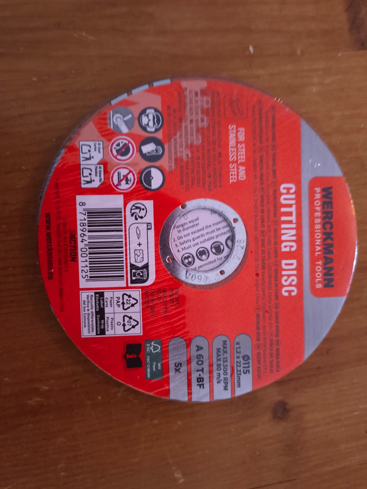 5 Werckmann Doorslijpschijven voor staal en RVS - 115mm, Ophalen of Verzenden, Nieuw, 1200 watt of meer, Overige typen