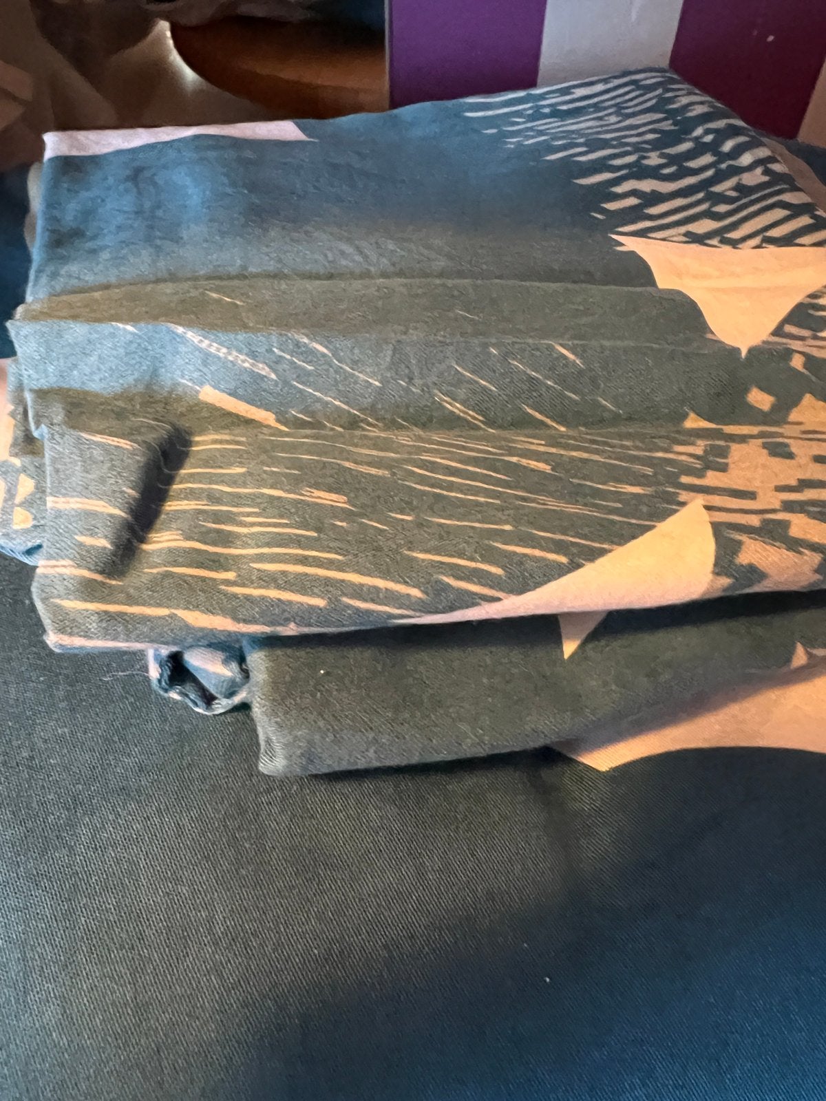 IKEA Lisimo dekbedovertrek groen/wit, Gebruikt, Eenpersoons, Dekbedovertrek, Ophalen of Verzenden