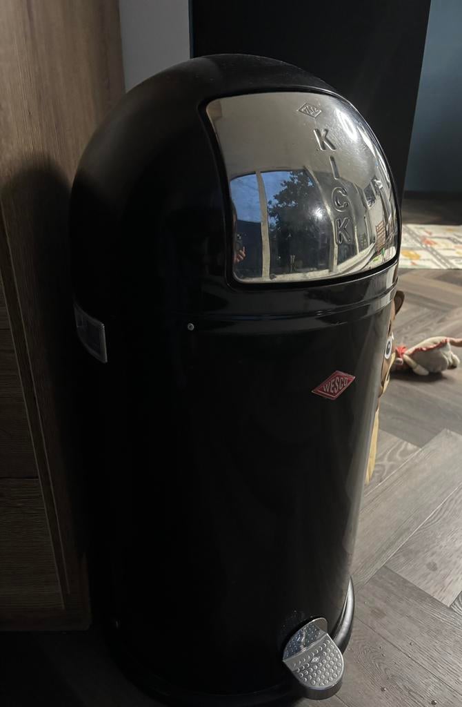 Wesco retro prullenbak kick zwart groot, Gebruikt, Met pedaal, 40 liter of meer, Ophalen of Verzenden