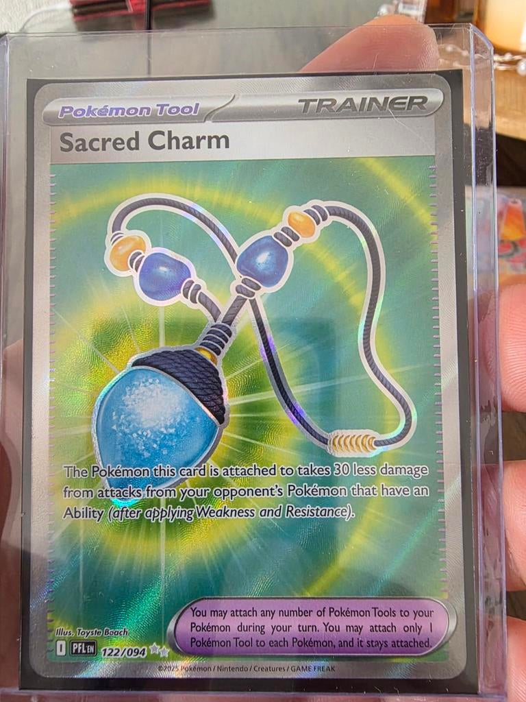 Pokemon Kaart Sacred Charm Phantasmal Flames 122/094, Ophalen of Verzenden, Zo goed als nieuw, Losse kaart, Foil