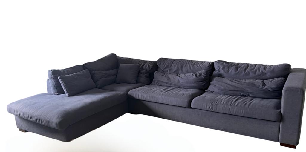 Blauwe bank, groot, Ophalen, Gebruikt, Hoekbank, 300 cm of meer