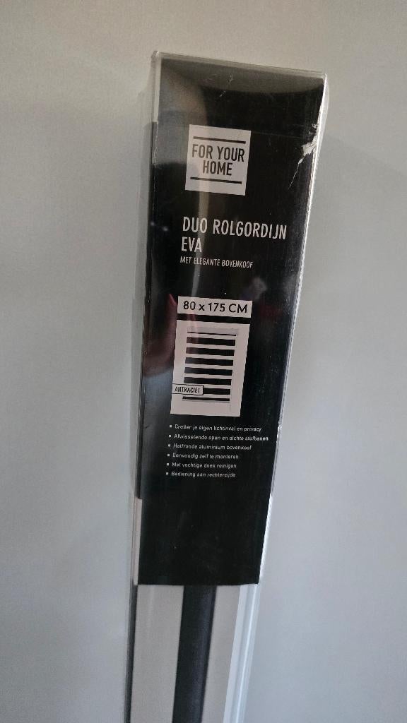 Duo rolgordijn Antraciet 80x175 (Kwantum), Ophalen, Nieuw