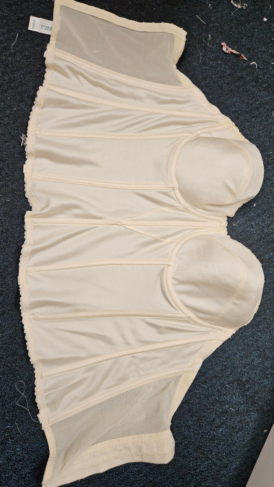 Vintage Ivette Corset/Body 38D - Crème, Ivette, Ophalen of Verzenden, Beige, Body of Korset