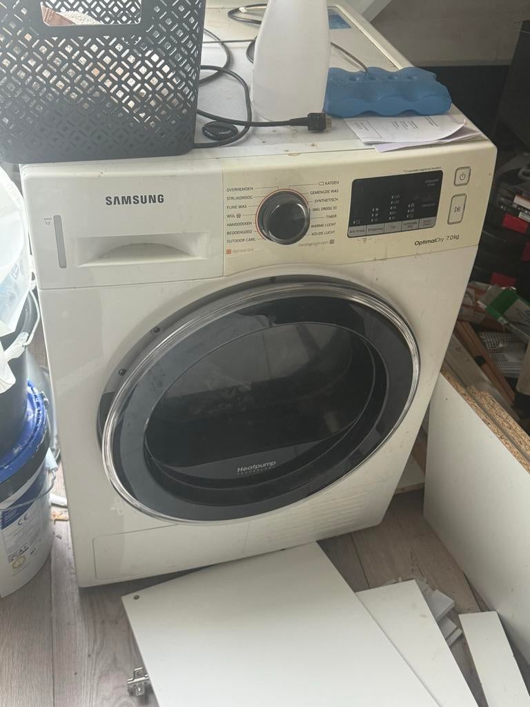 Warmtepompdroger Samsung OptimalDry 7.0kg droogt langzaam., Ophalen, 6 tot 8 kg, Gebruikt, Voorlader