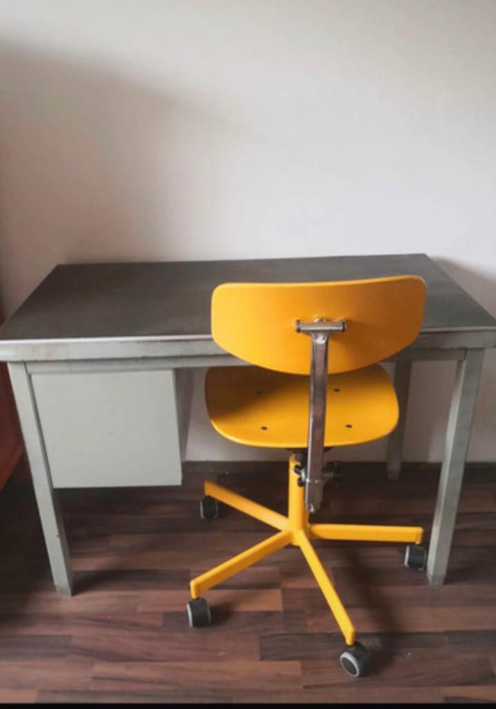 Bureau vintage Lips met archieflades en stoel, Ophalen, Gebruikt